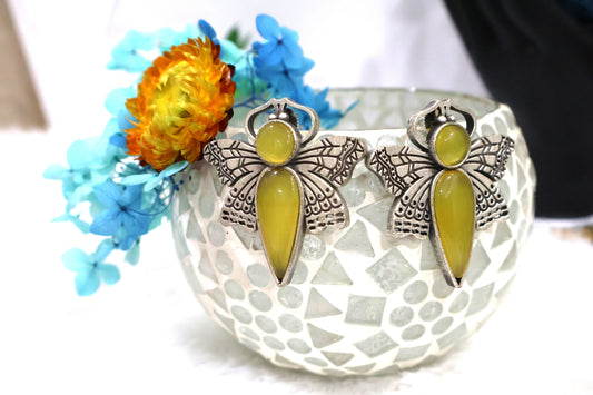 Yellow Butterfly Big Earrings SIVA by Anika