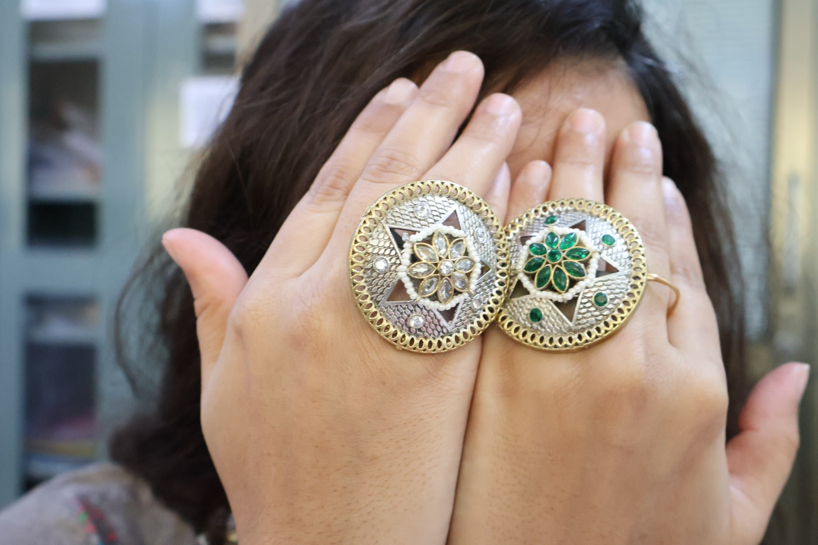OVAL OXIDISED  RING SIVA by Anika