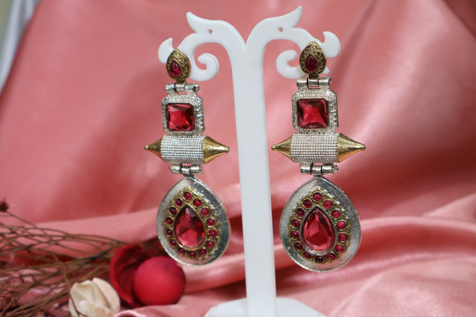 HOT PINK DROP EARRINGS SIVA by Anika