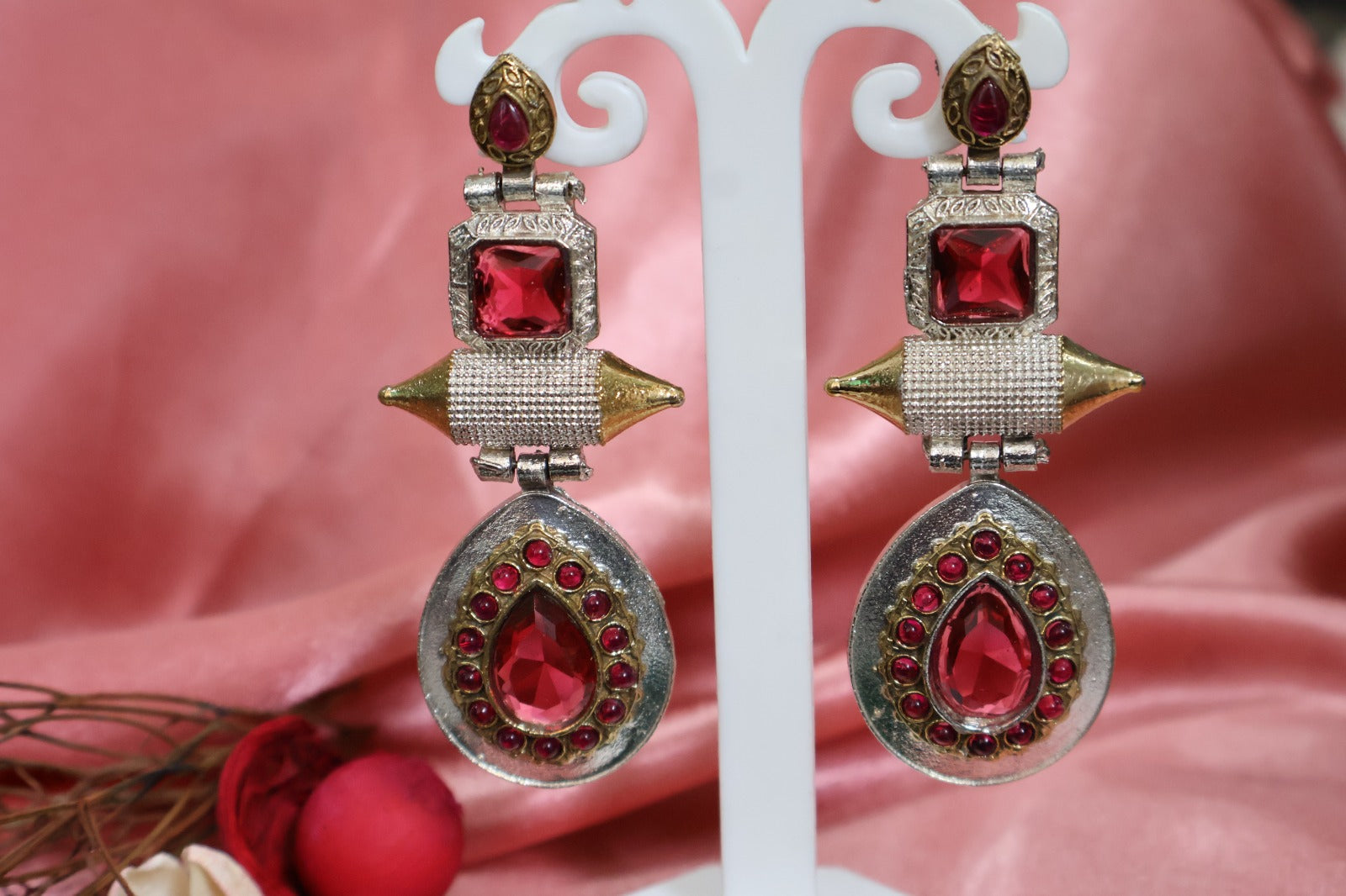 HOT PINK DROP EARRINGS SIVA by Anika
