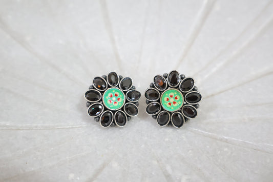 Black Green Classy Earrings SIVA by Anika