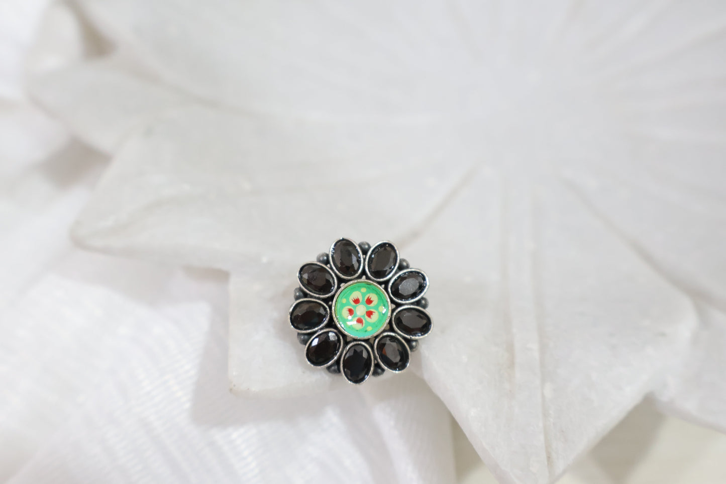 Black Green Classy Earrings SIVA by Anika