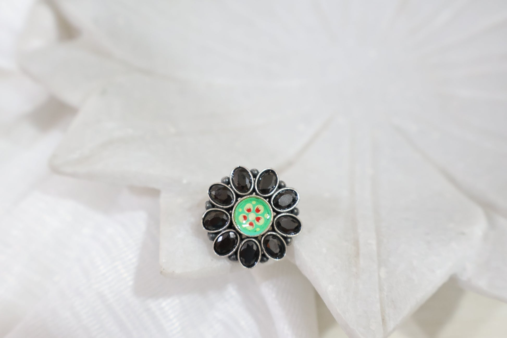 Black Green Classy Earrings SIVA by Anika