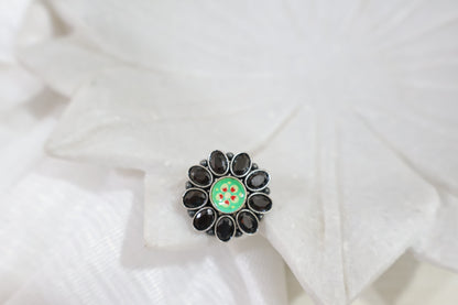 Black Green Classy Earrings SIVA by Anika