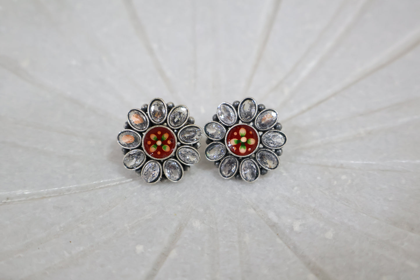 Red Flower Earrings SIVA by Anika