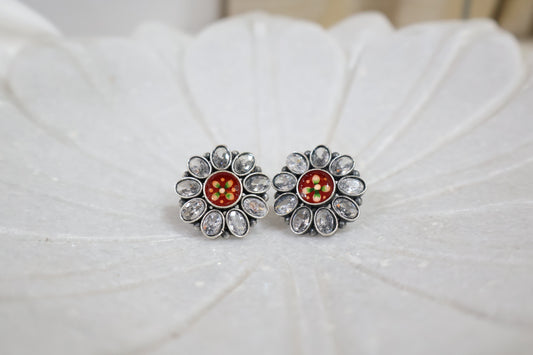 Red Flower Earrings SIVA by Anika
