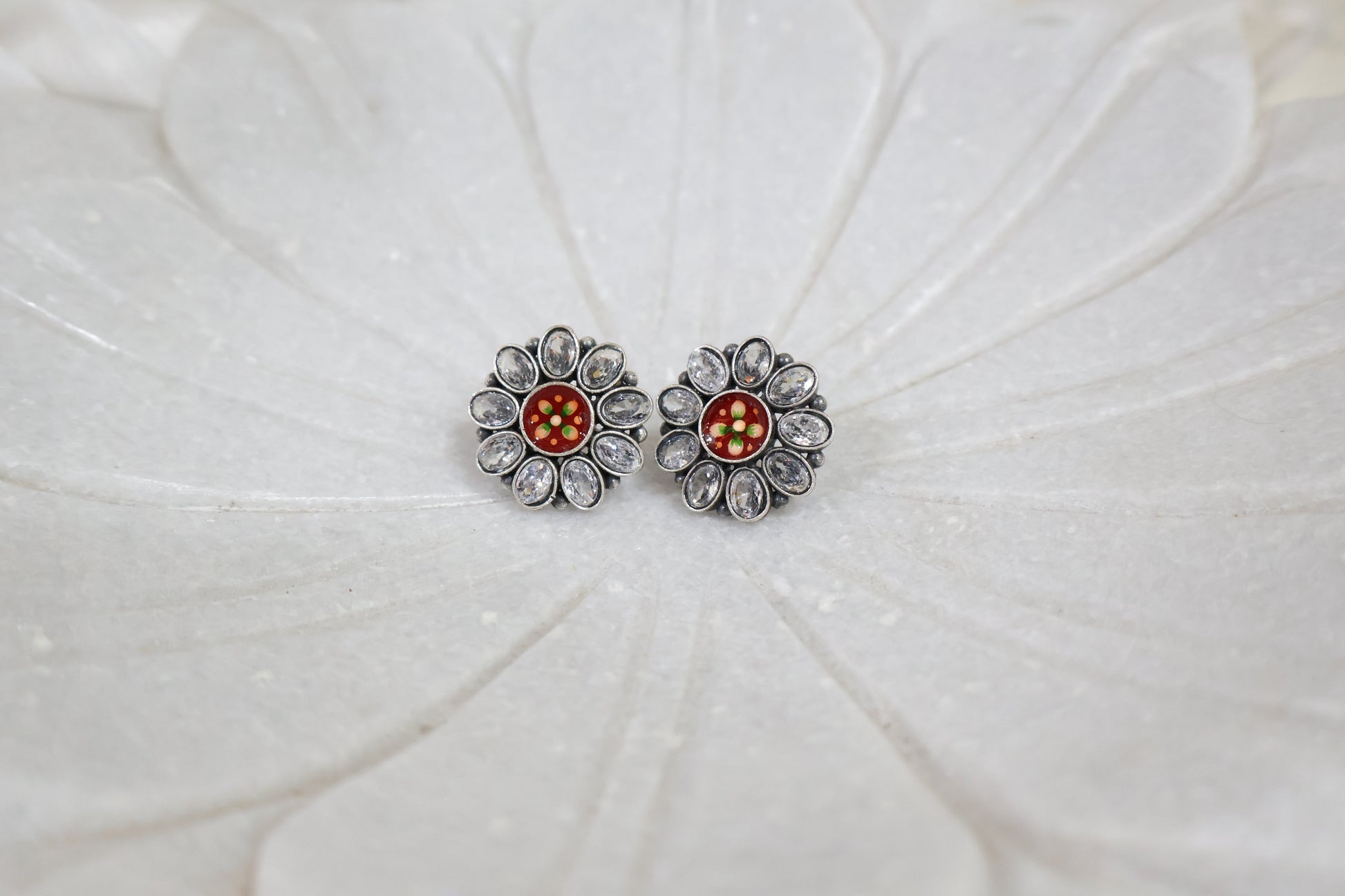 Red Flower Earrings SIVA by Anika