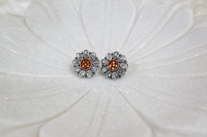 Red Flower Earrings SIVA by Anika