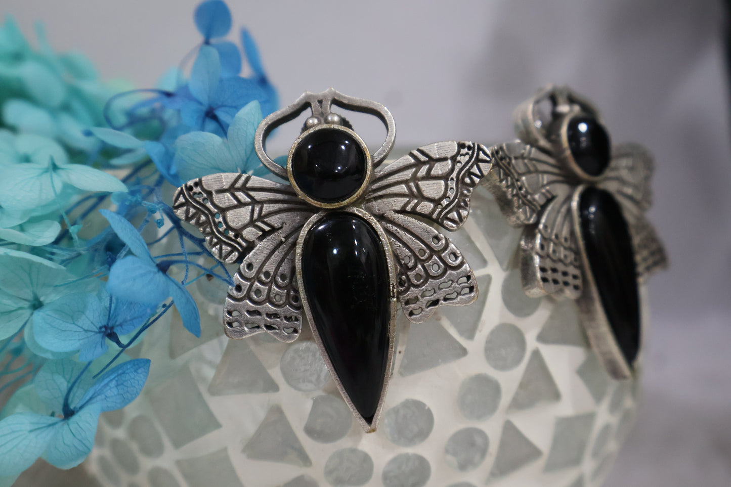 Butterfly Black Earrings SIVA by Anika