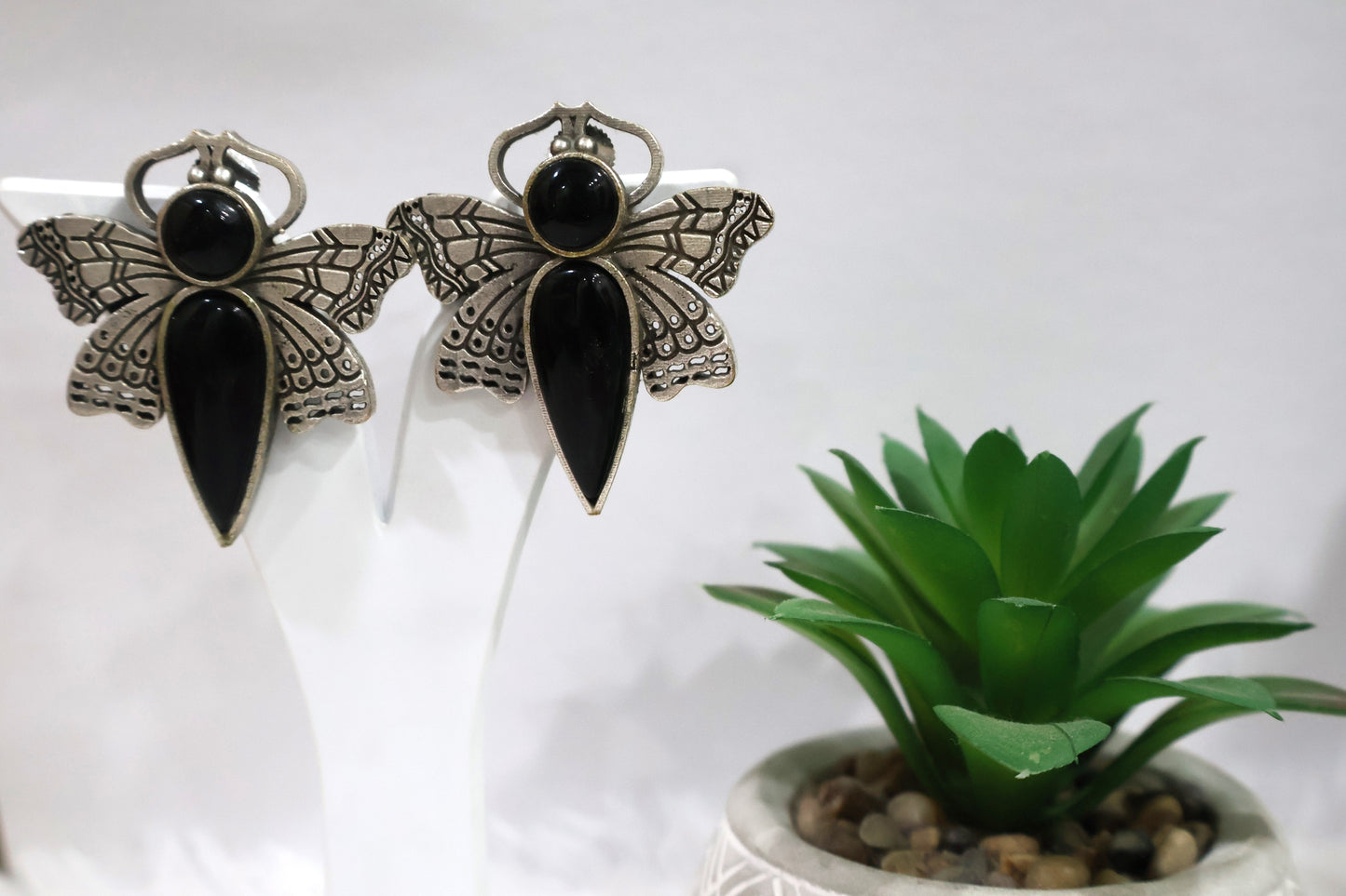Butterfly Black Earrings SIVA by Anika