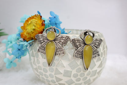 Yellow Butterfly Big Earrings SIVA by Anika