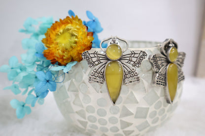 Yellow Butterfly Big Earrings SIVA by Anika