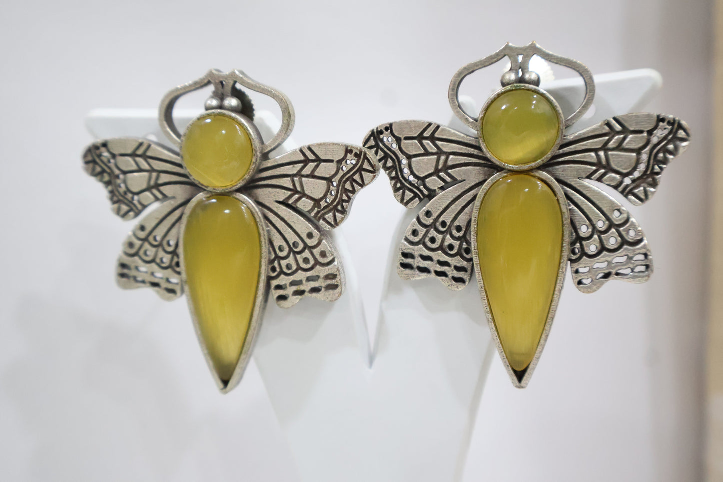 Yellow Butterfly Big Earrings SIVA by Anika