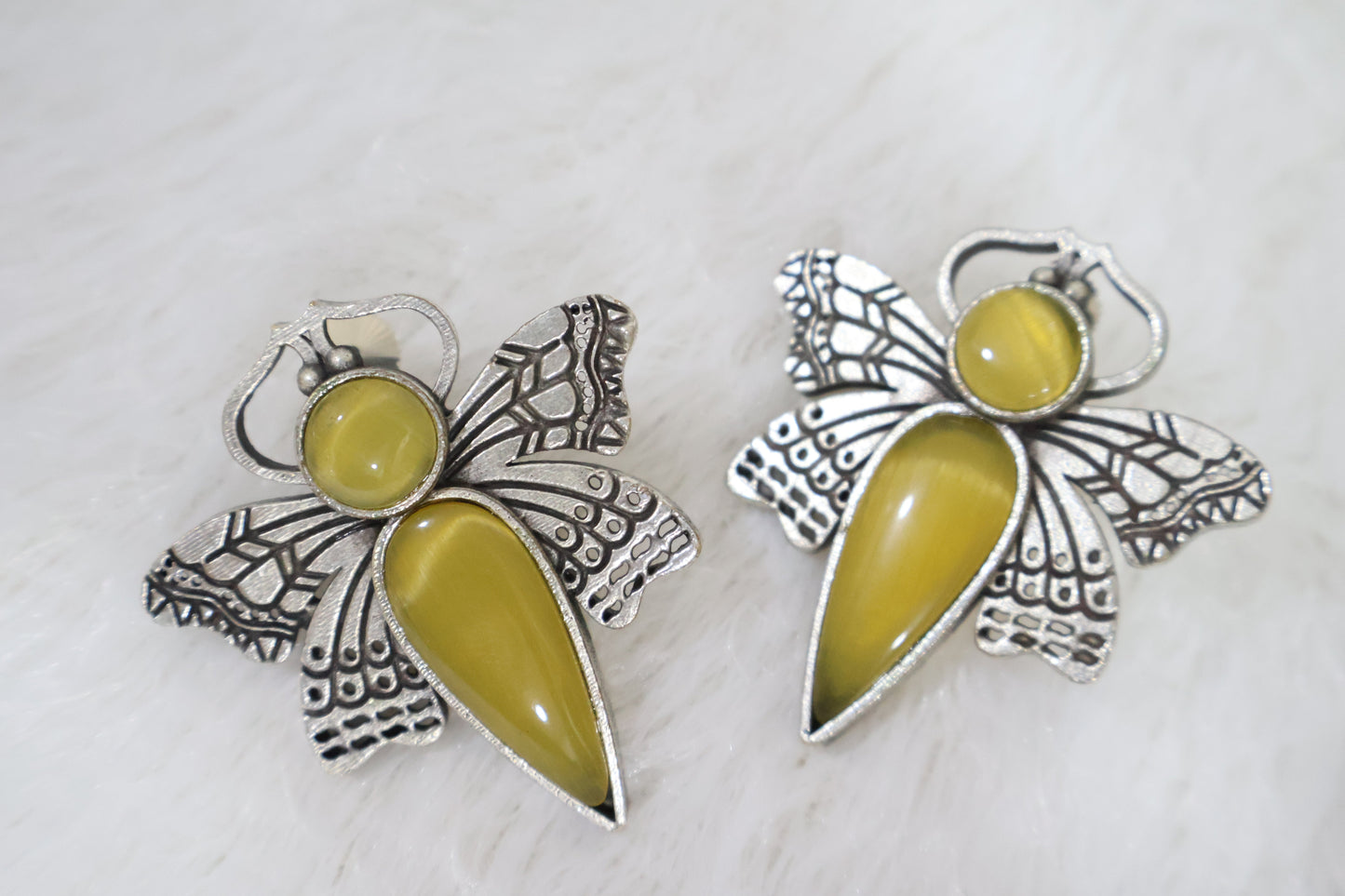 Yellow Butterfly Big Earrings SIVA by Anika