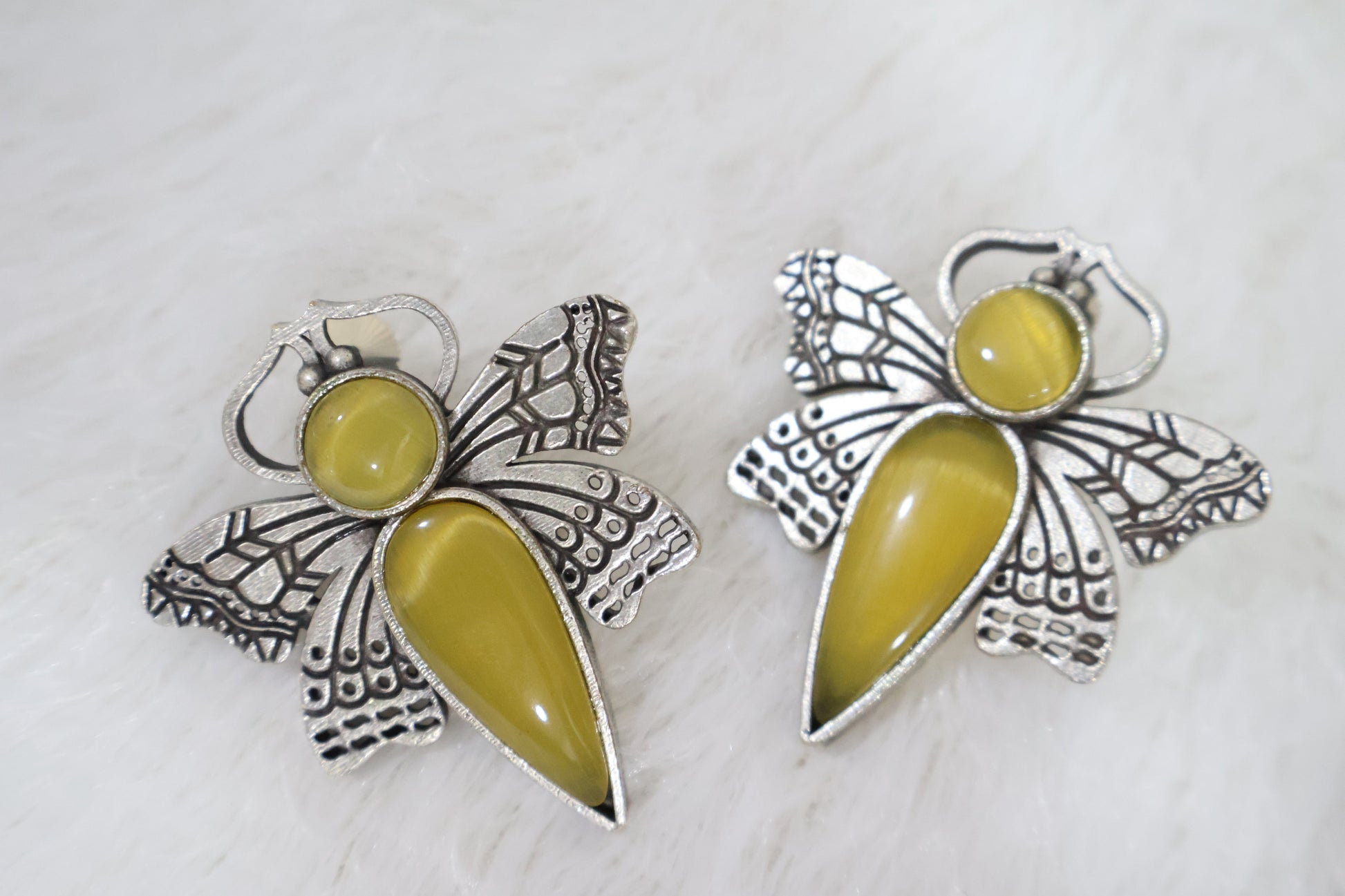 Yellow Butterfly Big Earrings SIVA by Anika