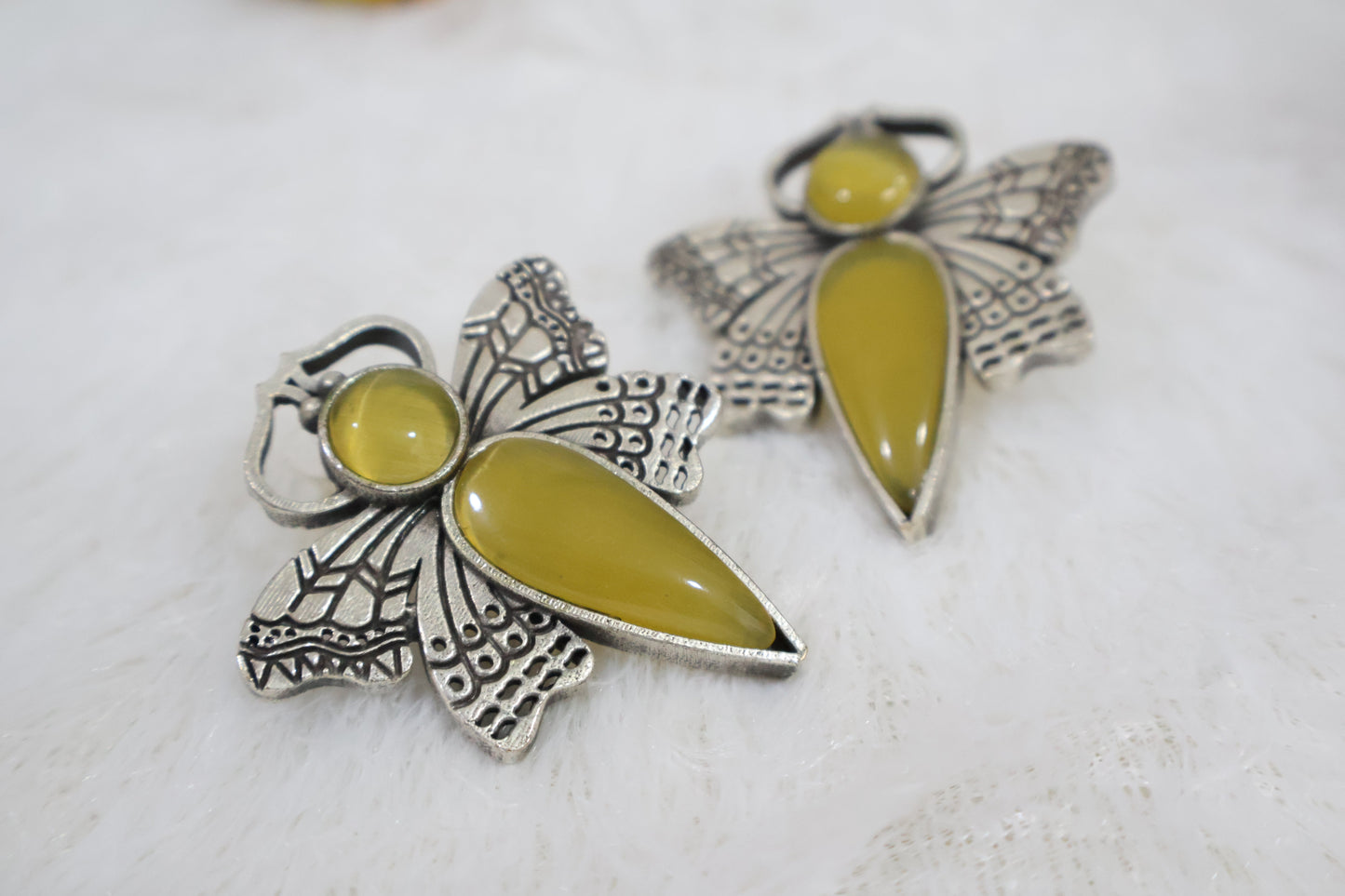 Yellow Butterfly Big Earrings SIVA by Anika