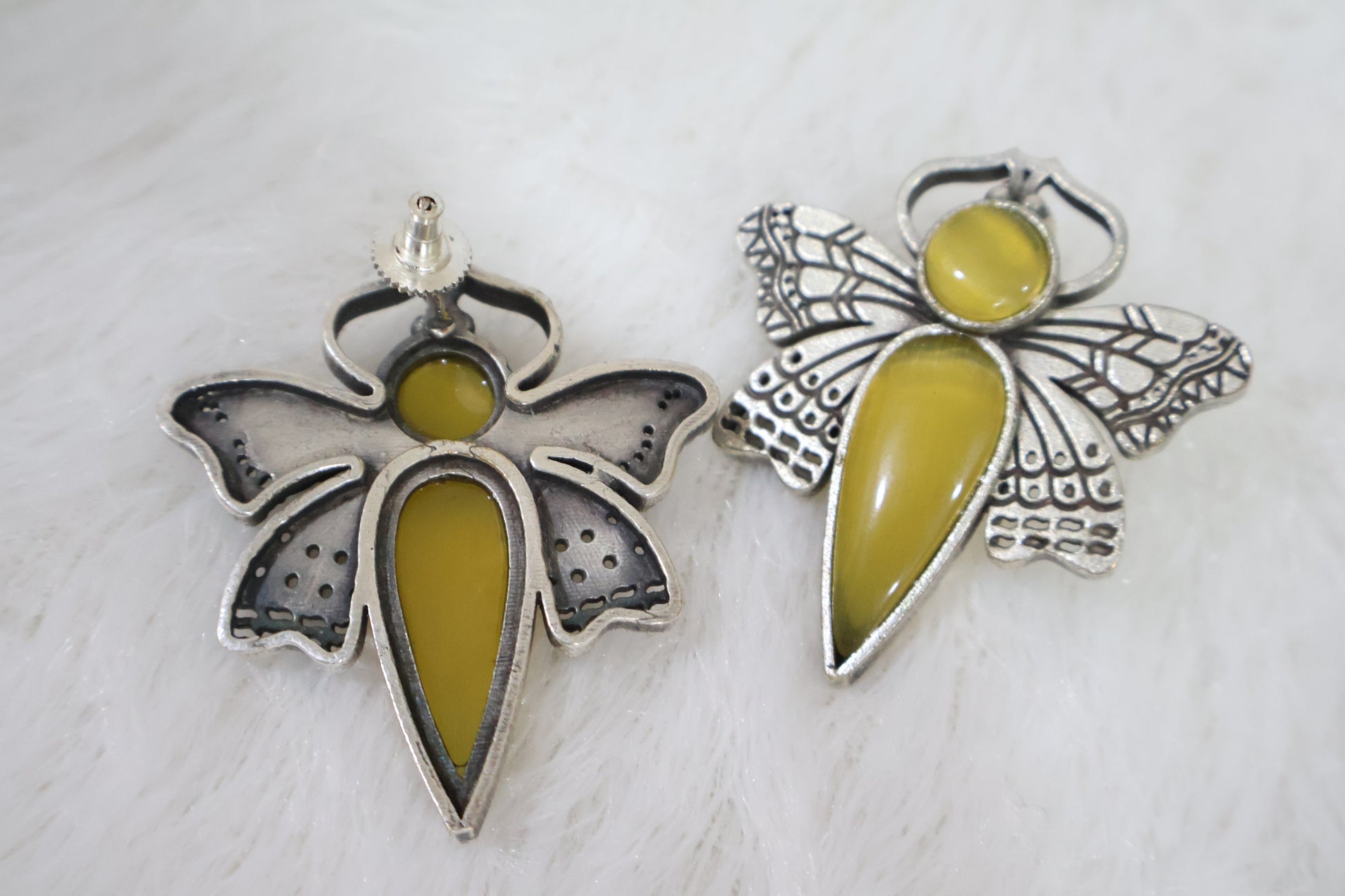 Yellow Butterfly Big Earrings SIVA by Anika