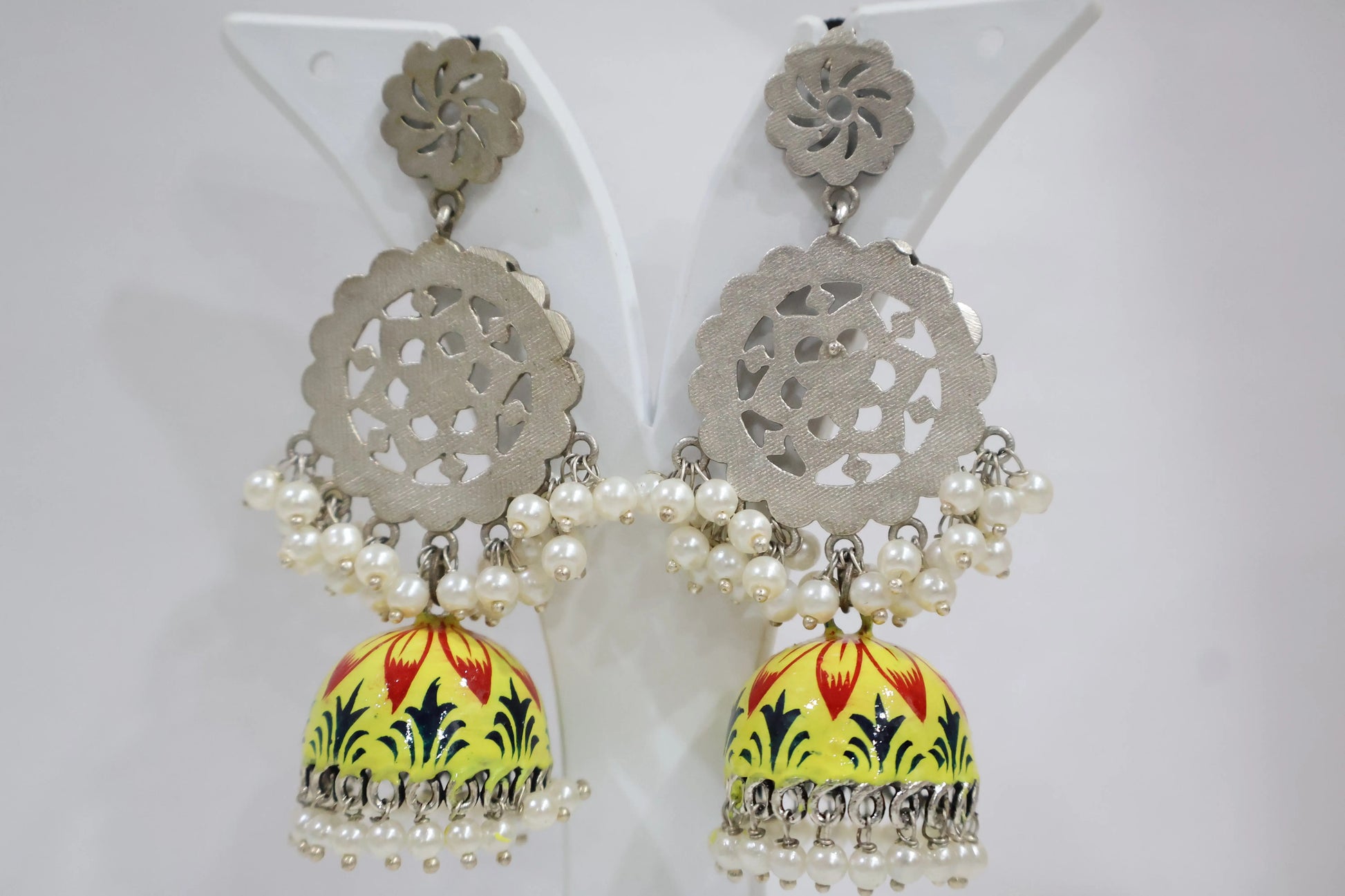 Yellow Artwork jhumka Earrings SIVA by Anika