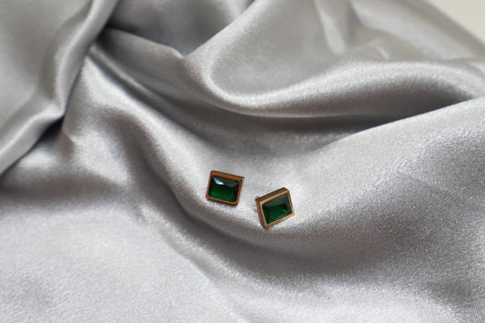 KOREAN GREEN STUDS - SIVA BY ANIKA