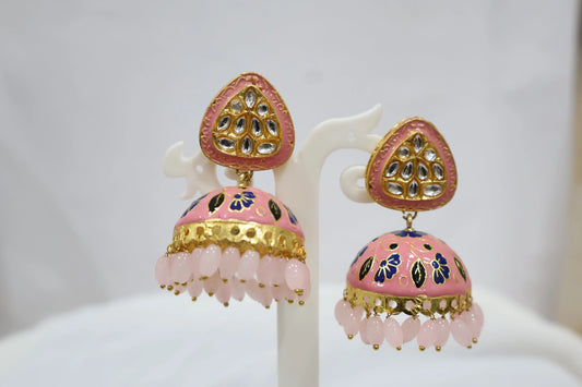 Baby Pink Jhumkas SIVA by Anika
