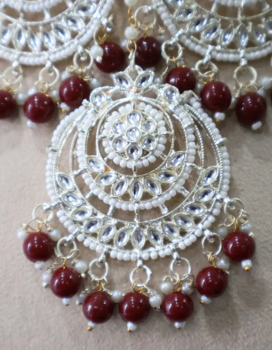 Maroon silver Jewellery Set SIVA by Anika