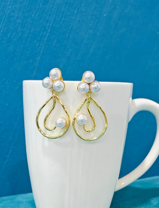 Gold Pearl Earrings SIVA by Anika