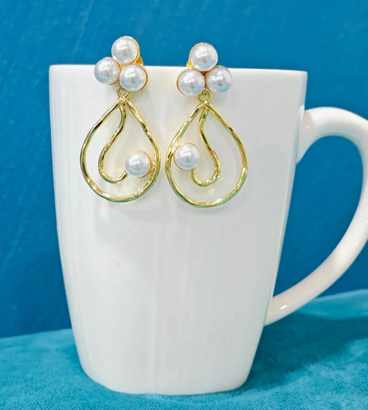 Gold Pearl Earrings SIVA by Anika