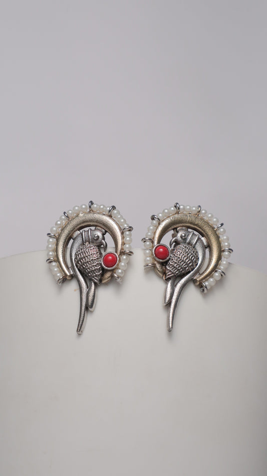 Unique Parrot Earrings SIVA by Anika