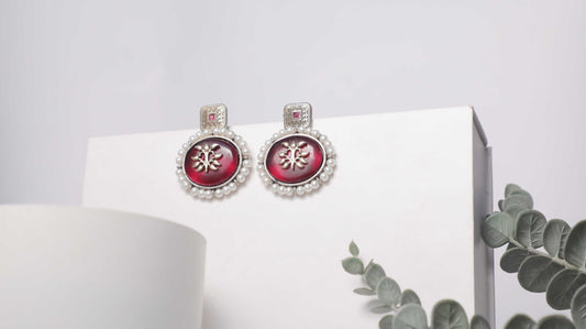 Magical Maroon Earrings SIVA by Anika