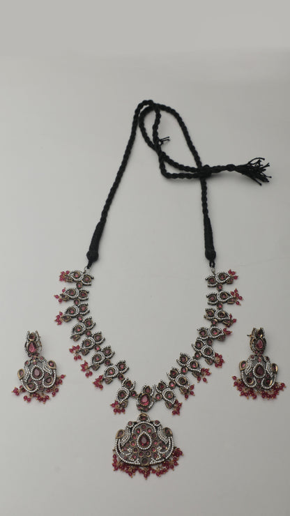 Lavish Magenta Necklace  Set SIVA by Anika