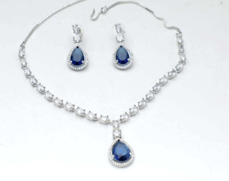 Blue AD Beautiful Jewellery set SIVA by Anika