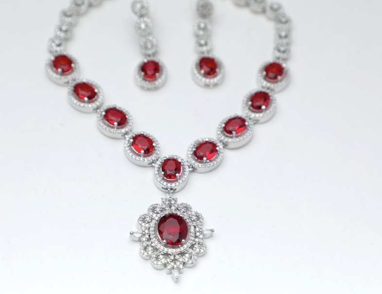 Fiery Red Jewellery Set SIVA by Anika