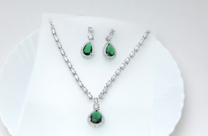 Green Korean Necklace Set SIVA by Anika