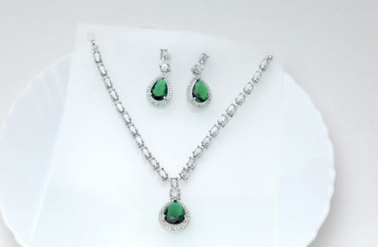 Green Korean Necklace Set SIVA by Anika